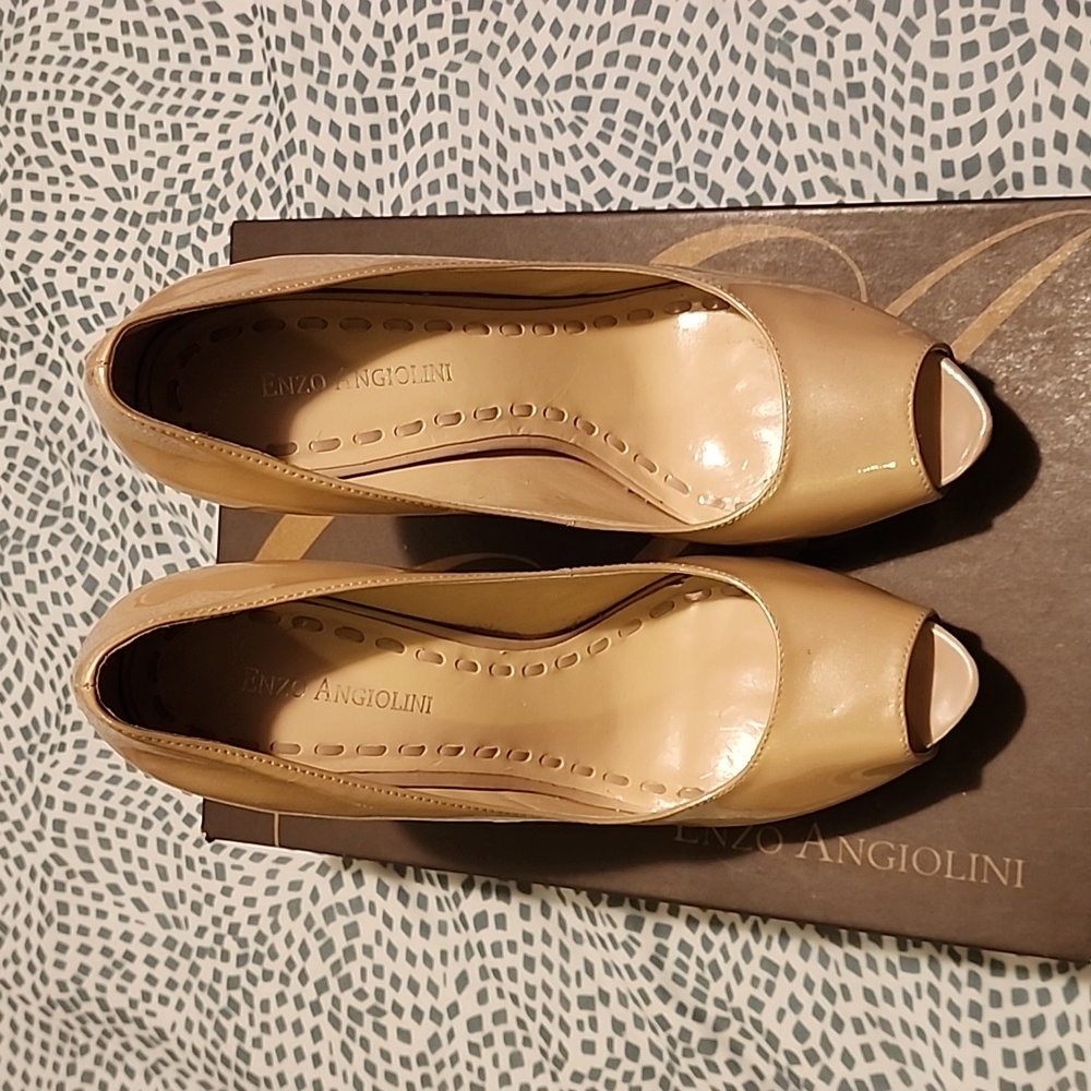 Enzo Angiolini Peeptoe Patent Leather Pumps